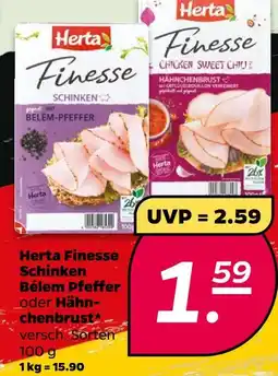 Netto Herta finesse schinken bélem pfeffer oder hähn- chenbrust Angebot