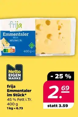 Netto Frija emmentaler im stück Angebot