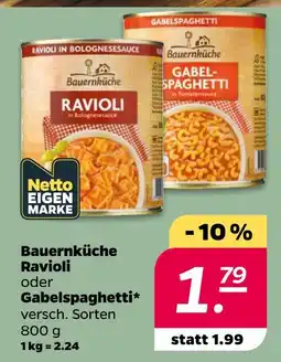 Netto Bauerküche ravioli oder gabelspaghetti Angebot