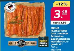 Netto Meine fleischerei schweine-bauchscheiben mariniert oder gewürzt Angebot