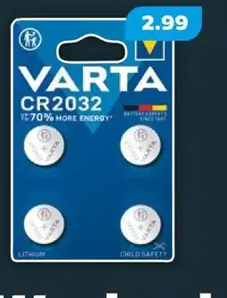 Netto Varta 4er-pack knopfzelle: cr2032 Angebot