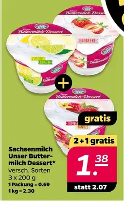 Netto Sachsenmilch unser buttermilch dessert Angebot