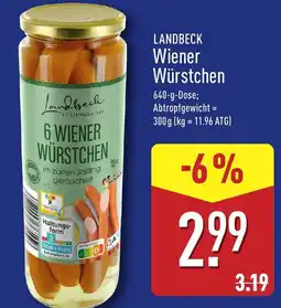 Aldi Nord LANDBECK Wiener Würstchen Angebot
