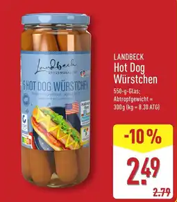 Aldi Nord LANDBECK Hot Dog Würstchen Angebot