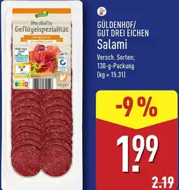 Aldi Nord GÜLDENHOF/ GUT DREI EICHEN Salami Angebot