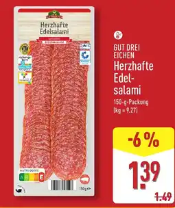Aldi Nord GUT DREI EICHEN Herzhafte Edelsalami Angebot