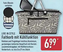 Aldi Nord LIVE IN STYLE Faltkorb mit Kühlfunktion Angebot