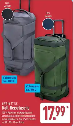 Aldi Nord LIVE IN STYLE Roll-Reisetasche Angebot