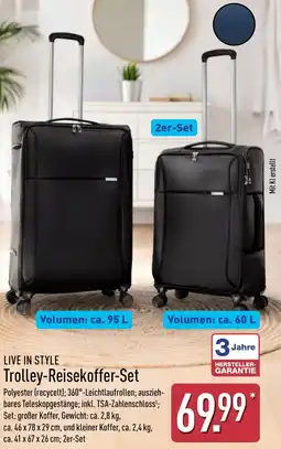 Aldi Nord LIVE IN STYLE Trolley-Reisekoffer-Set Angebot