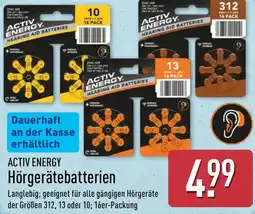 Aldi Nord ACTIV ENERGY Hörgerätebatterien Angebot