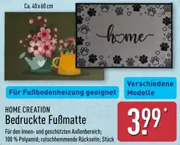 Aldi Nord HOME CREATION Bedruckte Fußmatte Angebot