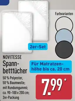 Aldi Nord NOVITESSE Spannbetttücher Angebot