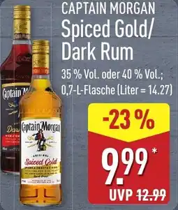 Aldi Nord CAPTAIN MORGAN Spiced Gold/ Dark Rum Angebot