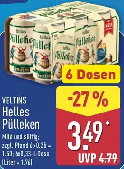 Aldi Nord VELTINS Helles Pülleken Angebot