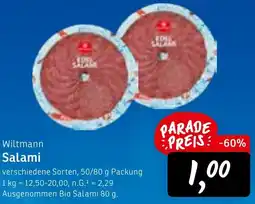 KONSUM Wiltmann Salami Angebot
