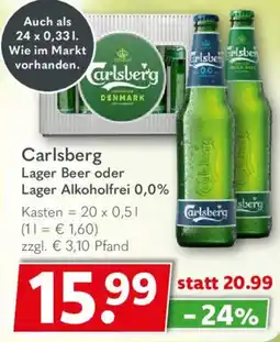 Getränkeland Carlsberg Lager Beer oder Lager Alkoholfrei 0,0% Angebot