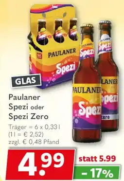 Getränkeland Paulaner Spezi oder Spezi Zero Angebot