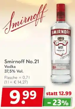 Getränkeland Smirnoff No.21 Vodka 37,5% Vol. Angebot