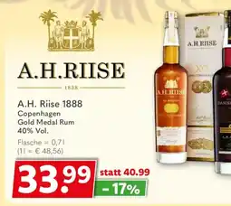 Getränkeland A.H. Riise 1888 Copenhagen Gold Medal Rum Angebot