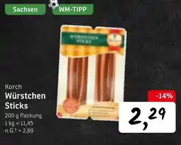 KONSUM Korch Würstchen Sticks Angebot