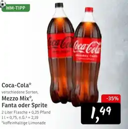 KONSUM Coca-Cola , Mezzo Mix Fanta oder Sprite Angebot