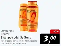 KONSUM L'Oréal Paris Elvital Shampoo oder Spülung Angebot