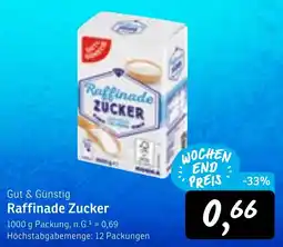 KONSUM Gut & Günstig Raffinade Zucker Angebot