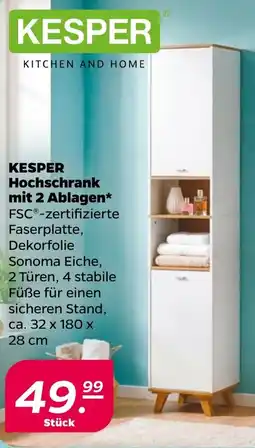 Netto KESPER Hochschrank mit 2 Ablagen Angebot