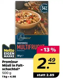 Netto Premieur Müsli in Faltschachtel Angebot