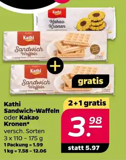 Netto Kathi Sandwich Waffeln oder Kakao Kronen Angebot