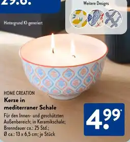 Aldi Süd HOME CREATION Kerze in mediterraner Schale Angebot