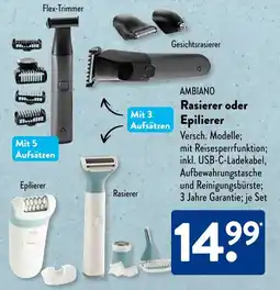 Aldi Süd AMBIANO Rasierer oder Epilierer Angebot