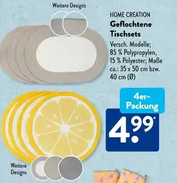 Aldi Süd HOME CREATION Geflochtene Tischsets Angebot
