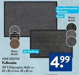 Aldi Süd HOME CREATION Fußmatte Angebot
