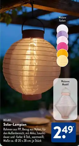 Aldi Süd BELAVI Solar-Lampion Angebot