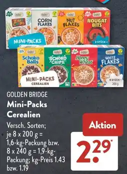 Aldi Süd GOLDEN BRIDGE Mini-Packs Cerealien Angebot