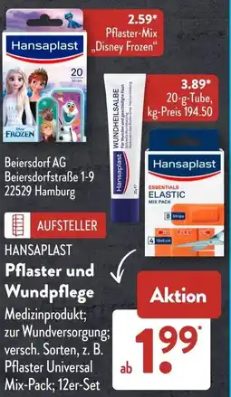 Aldi Süd HANSAPLAST Pflaster und Wundpflege Angebot