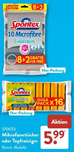 Aldi Süd SPONTEX Mikrofasertücher oder Topfreiniger Angebot