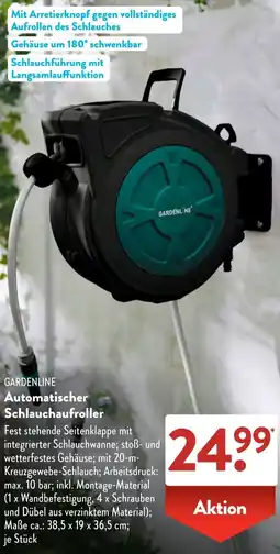 Aldi Süd GARDENLINE Automatischer Schlauchaufroller Angebot