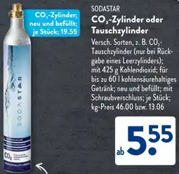Aldi Süd SODASTAR CO₂-Zylinder oder Tauschzylinder Angebot