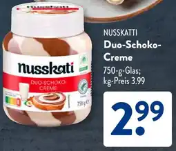 Aldi Süd NUSSKATTI Duo-Schoko Creme Angebot
