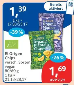 Budni El origen organic manioc chips Angebot