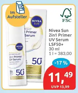 Budni Nivea sun 2in1 primer uv serum lsf50+ Angebot