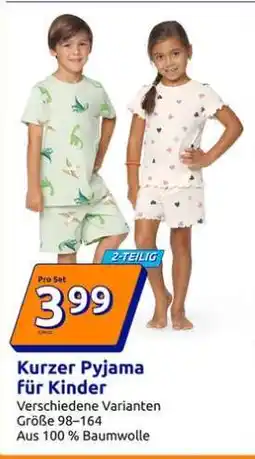 Action Kurzer Pyjama für Kinder Angebot