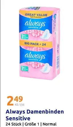 Action Always damenbinden sensitive Angebot