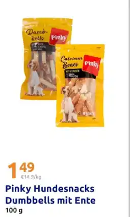 Action Pinky hundesnacks dumbbells mit ente Angebot