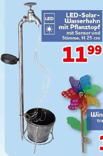 CENTERSHOP LED-Solar- Wasserhahn mit Pflanztopf Angebot
