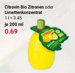 Globus Citrovin Bio Zitronen oder Limettenkonzentrat Angebot