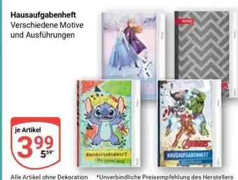 Globus Hausaufgabenheft Angebot