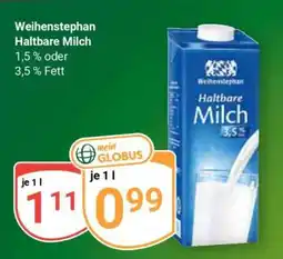 Globus Weihenstephan Haltbare Milch Angebot